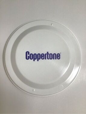 Coppertone Frisbee Purple Logo White Norwood Promotional 9” Disc Beach Vintage